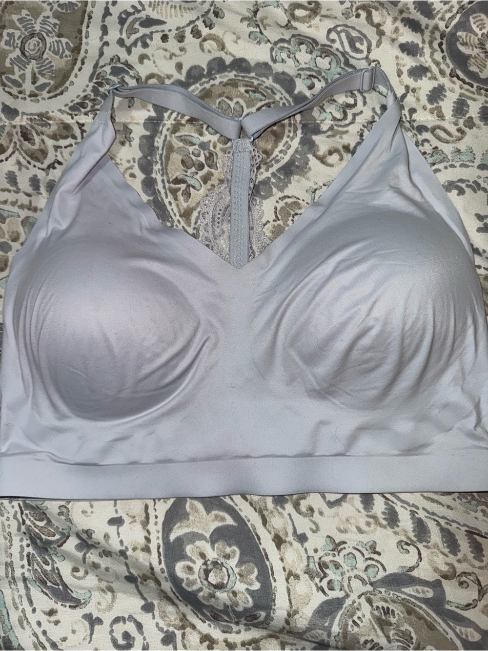 Soma XXL Enbliss Racerback Lace-Back Wireless Bralette - Light Blue